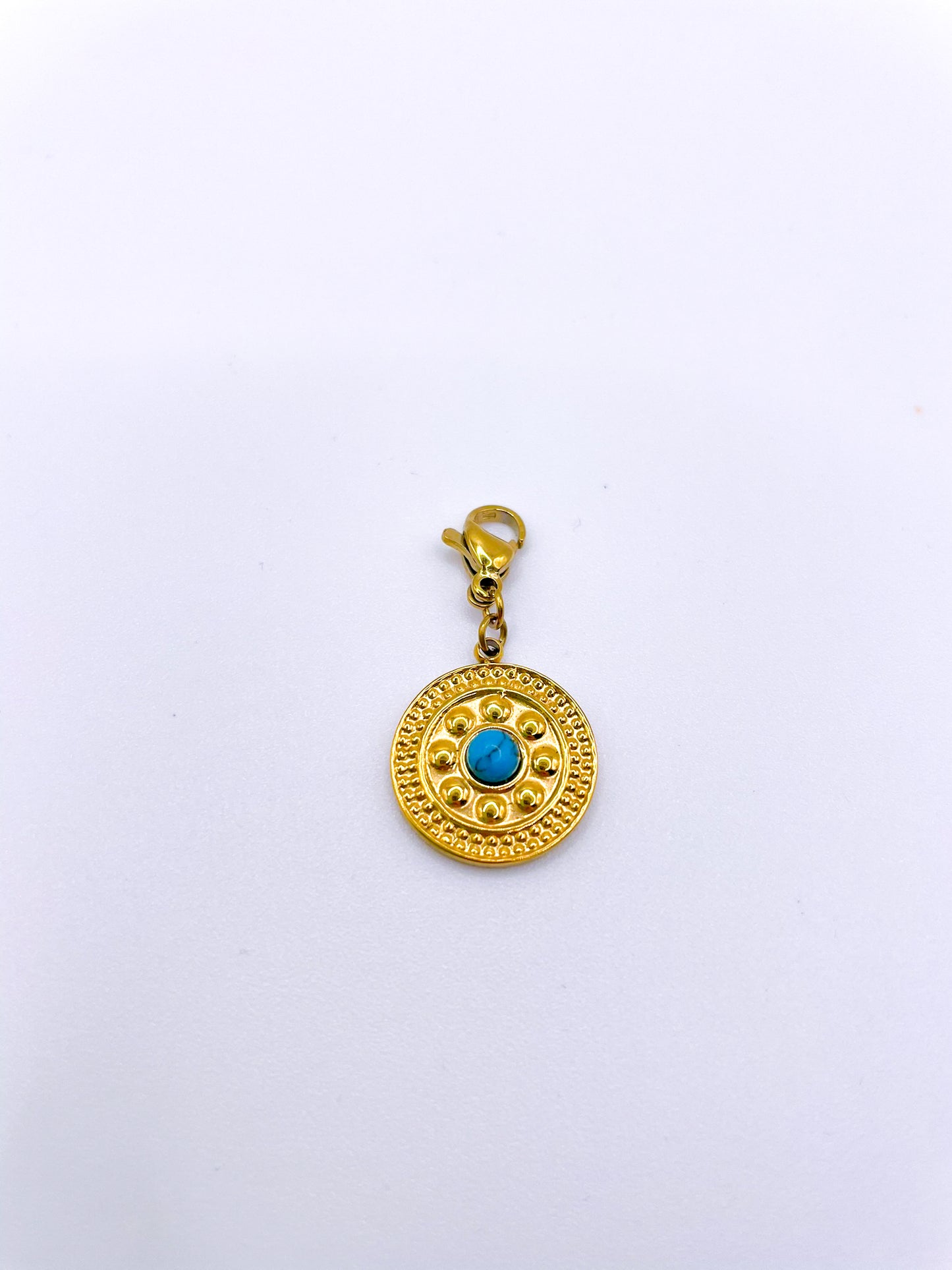 CHARMS MÉDAILLON AVEC PIERRE TURQUOISE